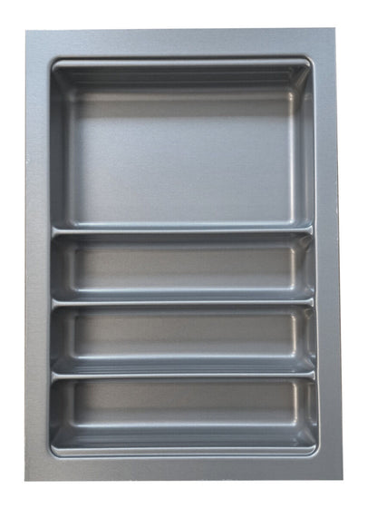 Besteckeinsatz Ordine für 40 cm Schrank, zuschneidbar (B 300-340 x T 450-490 mm), edelstahlfarbig, inkl. 1…
