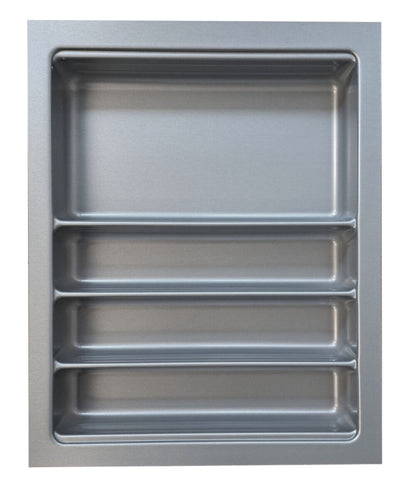 Besteckeinsatz Ordine für 45 cm Schrank, zuschneidbar (B 350-390 x T 450-490 mm), edelstahlfarbig, inkl. 1…