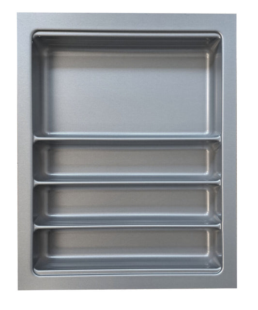 Besteckeinsatz Ordine für 45 cm Schrank, zuschneidbar (B 350-390 x T 450-490 mm), edelstahlfarbig, inkl. 1…