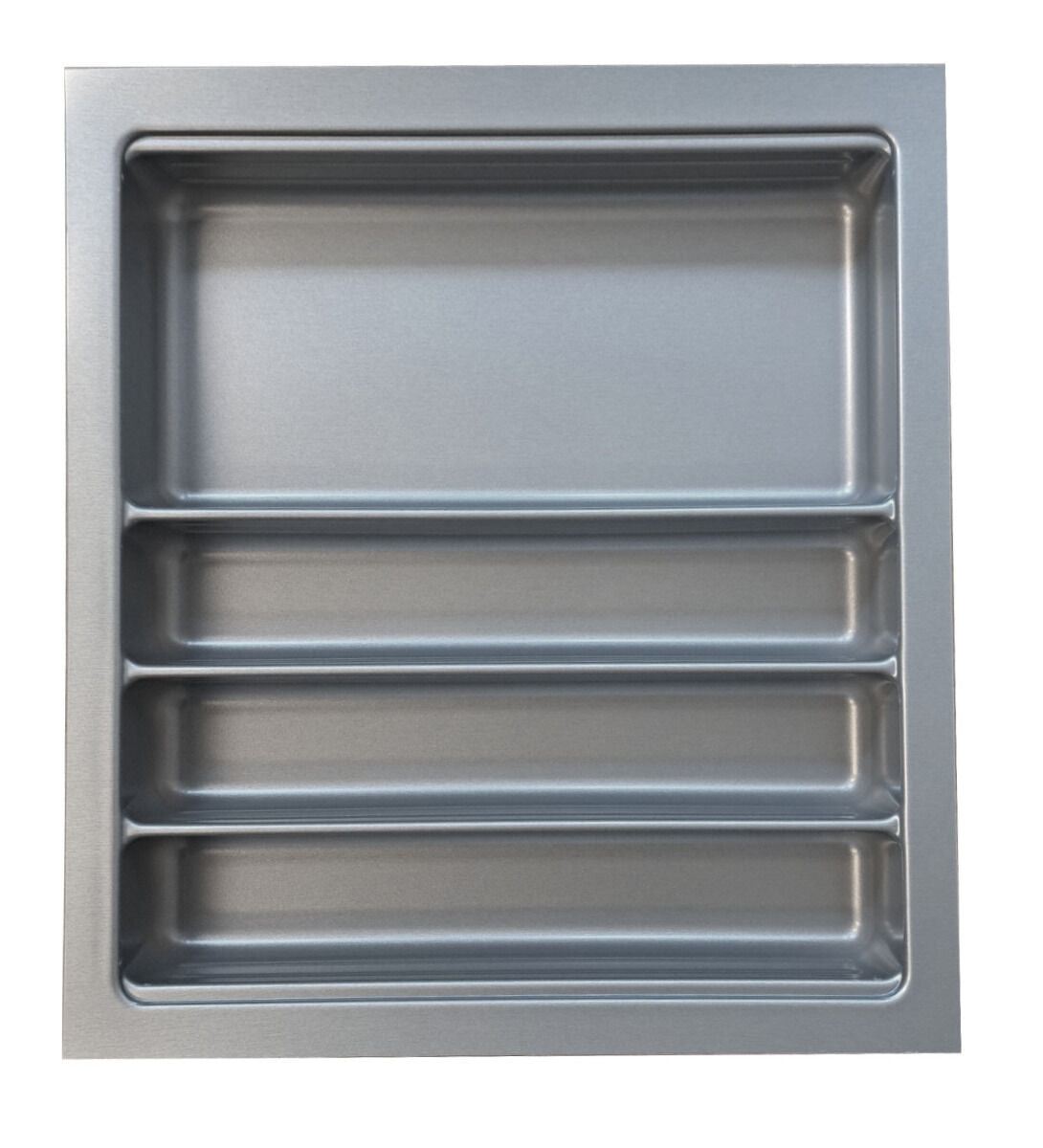 Besteckeinsatz Ordine für 50 cm Schrank, zuschneidbar (B 400-440 x T 450-490 mm), edelstahlfarbig, inkl. 2…