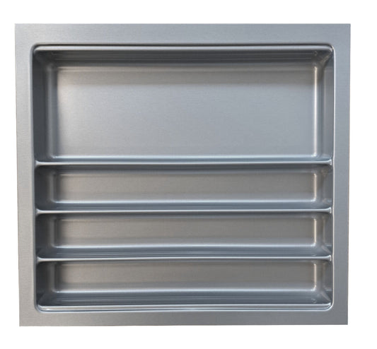 Besteckeinsatz Ordine für 60 cm Schrank, zuschneidbar (B 500-540 x T 450-490 mm), edelstahlfarbig, inkl. 2…