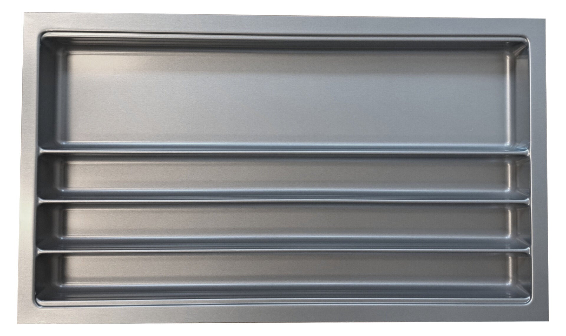Besteckeinsatz Ordine für 90 cm Schrank, zuschneidbar (B 800-840 x T 450-490 mm), edelstahlfarbig, inkl. 3…