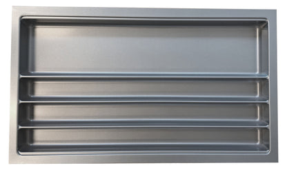Besteckeinsatz Ordine für 90 cm Schrank, zuschneidbar (B 800-840 x T 450-490 mm), edelstahlfarbig, inkl. 3…