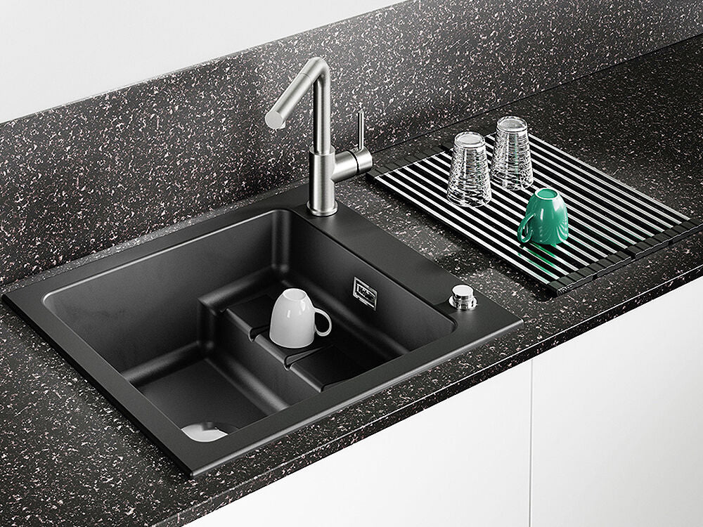 NABER Einbauspüle PickUP E mit Premium-Drehexzentergarnitur, ab 600 mm Schrankbreite, Keramik – Bild 3