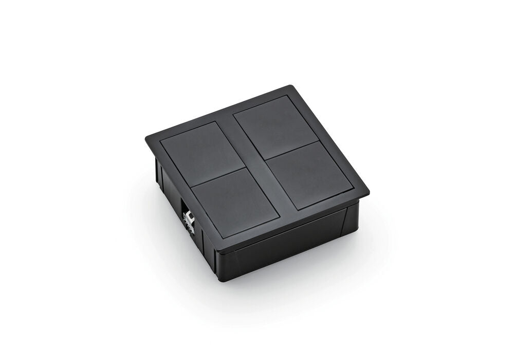 VersaHit Dual Steckdosenelement GUNMETAL - Schuko 2-fach mit Schiebedeckel / Steckdosen – Bild 3