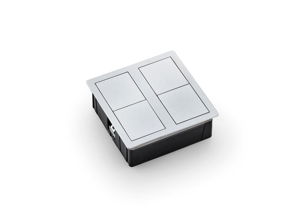 VersaHit Dual Steckdosenelement WEISS MATT - Schuko 2-fach mit Schiebedeckel / Steckdosen – Bild 3