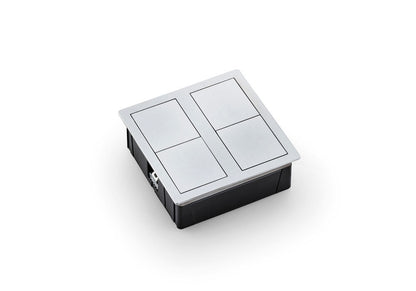 VersaHit Dual Steckdosenelement WEISS MATT - Schuko 2-fach mit Schiebedeckel / Steckdosen – Bild 3