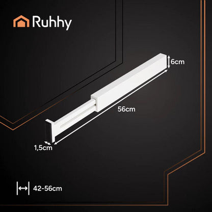 RUHHY 25632 Schubladenorganisator weiß, 4er Pack, Länge einstellbar von 42 bis 56 cm / Schubladentrenner