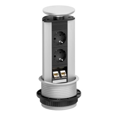 EVOLINE® PORT DATA 8031138 2-fach versenkbare Steckdose 2x CAT6, silber