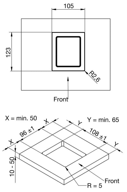 EVOline PORT Push Cuisine 2-fach VDE Steckdosenleiste und USB-Port, versenkbar / Mehrfachsteckdose / Steckdosenverteiler