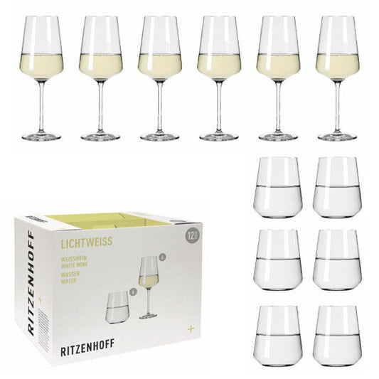Ritzenhoff LICHTWEISS 12er-Set Julie Weiß / Weißweingläser / Wassergläser