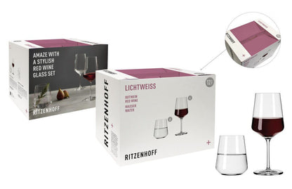Ritzenhoff LICHTWEISS 12er-Set Julie Rot / Rotweingläser / Wassergläser