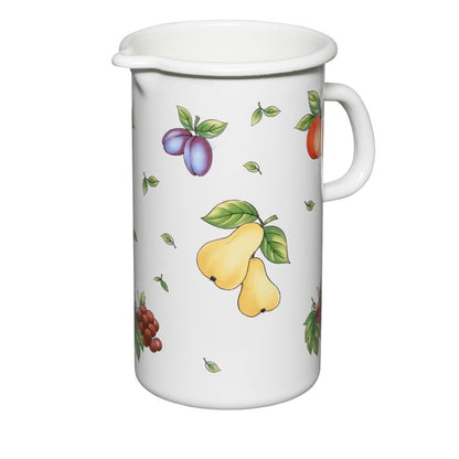 RIESS 0836-068 Emaillekrug 1,5 L, Fruit Garden, H 19 cm / Emaille Krug