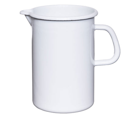 RIESS 2176-033 Emaillekrug 2 L, Weiß, H 19 cm / Emaille Krug