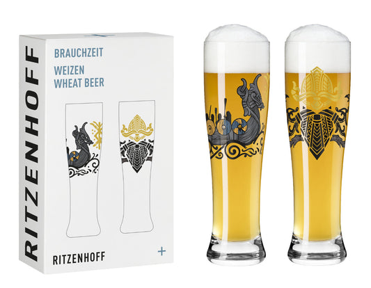 Ritzenhoff 3481010 BRAUCHZEIT Weizen 2er Set #19 #20 J. Vanis 2023 / Bierglas / Weizenbierglas