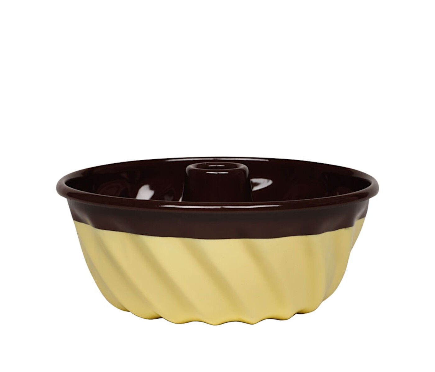RIESS 0495-573 Napfkuchenform 22 cm SCHOKO/VANILLE, Sarah Wiener by Dottings, Emaille