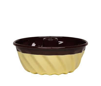 RIESS 0495-573 Napfkuchenform 22 cm SCHOKO/VANILLE, Sarah Wiener by Dottings, Emaille