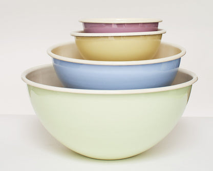 RIESS 0438-006 Obst- und Salatschüssel 30 cm, 4,5 Liter, Emaille, BLAU PASTELL – Bild 2