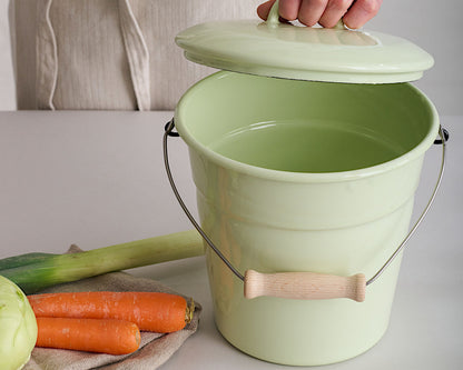 RIESS 0369-006 Bioeimer mit Deckel 20 cm, 3,50 L, Emaille, Classic, Nilgrün Pastell / Abfalleimer – Bild 4