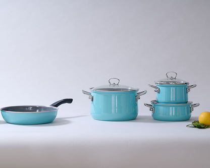 RIESS 0546-037 RIESS Emaille Spar-Set 5-tlg. Nouvelle extra stark, KRISTALLBLAU – Bild 8