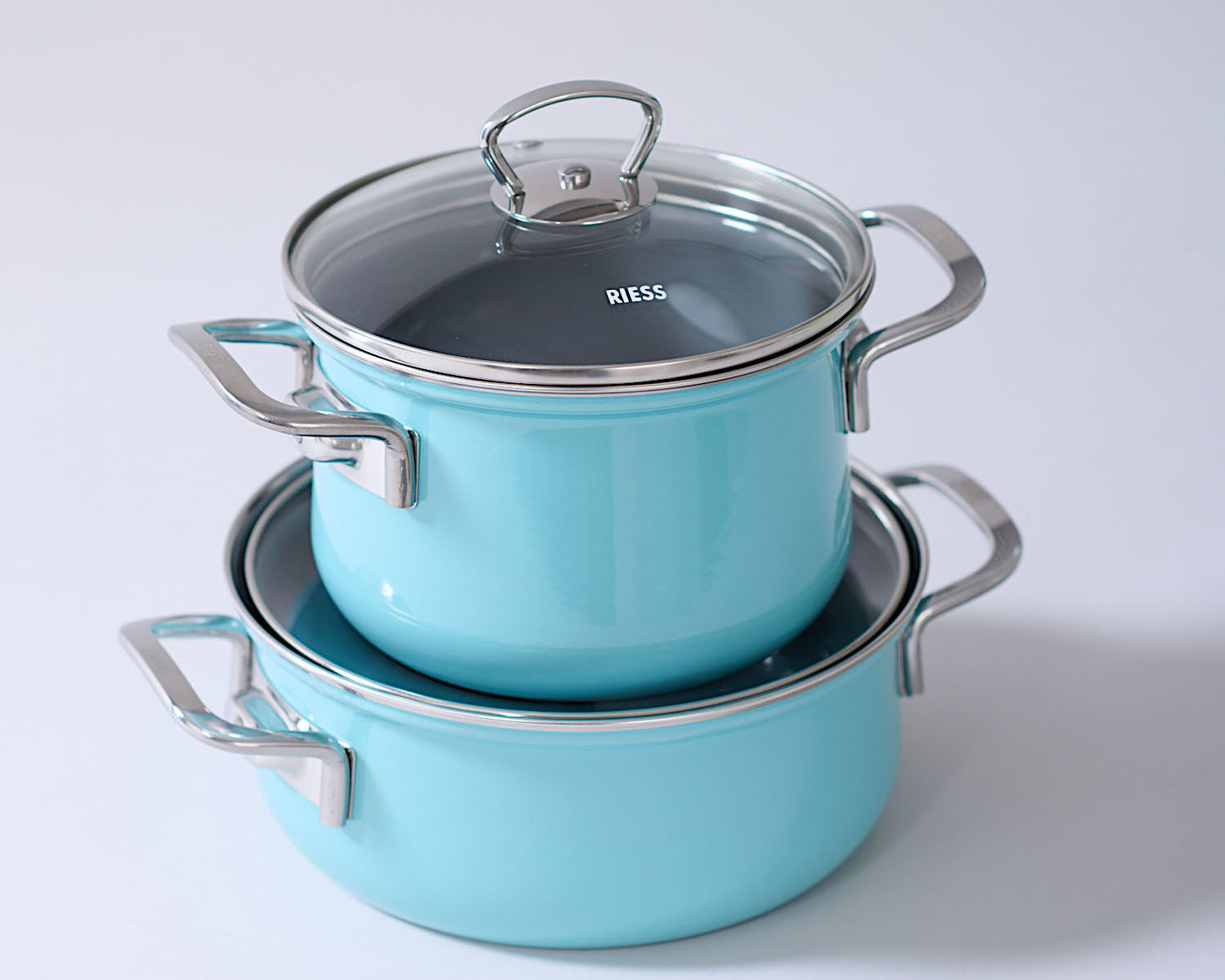 RIESS 0546-037 RIESS Emaille Spar-Set 5-tlg. Nouvelle extra stark, KRISTALLBLAU – Bild 7
