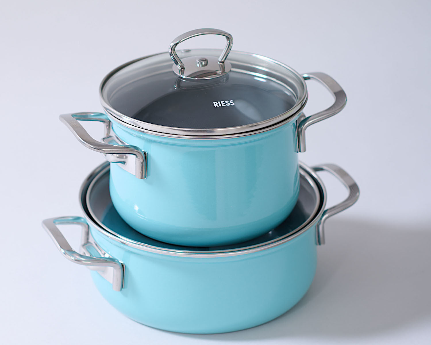 RIESS 0546-037 RIESS Emaille Spar-Set 5-tlg. Nouvelle extra stark, KRISTALLBLAU – Bild 7