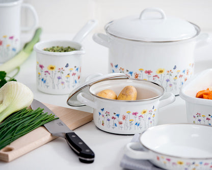 RIESS 0036-070 Stielkasserolle mit großem Ausguss, 0,75 L, Emaille, Sonderedition FLORA / Stieltopf – Bild 7