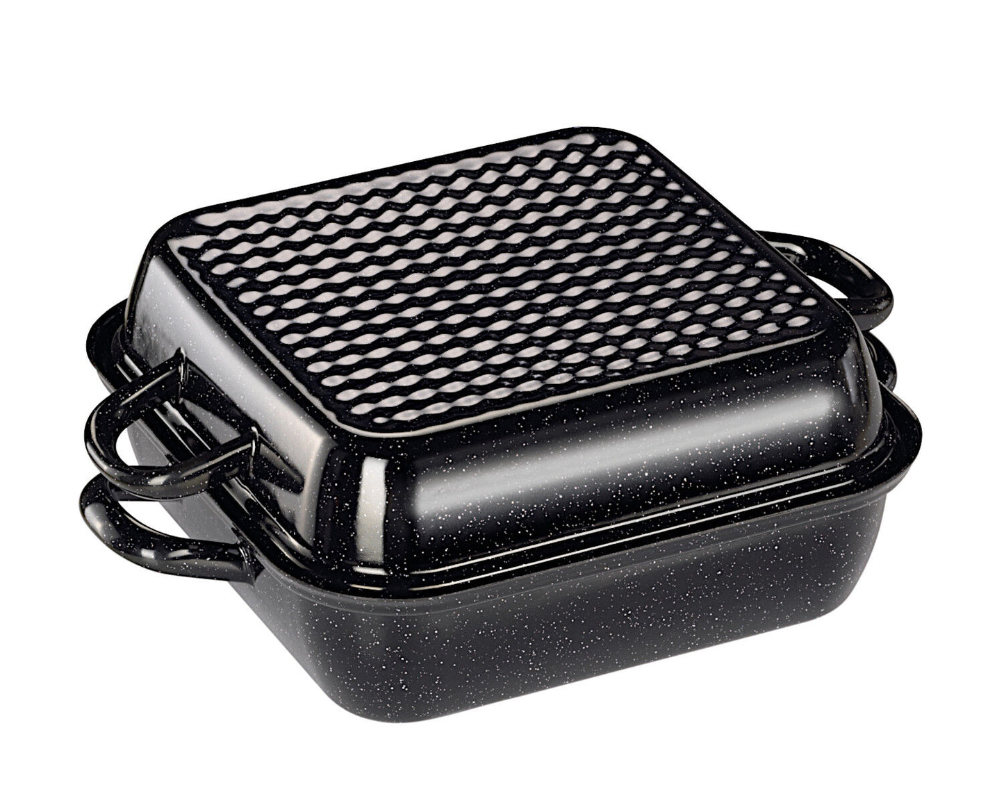 RIESS 0110-022 Bratpfanne mit Deckel 26/26, Classic, Profi, Schwarz / Bratform