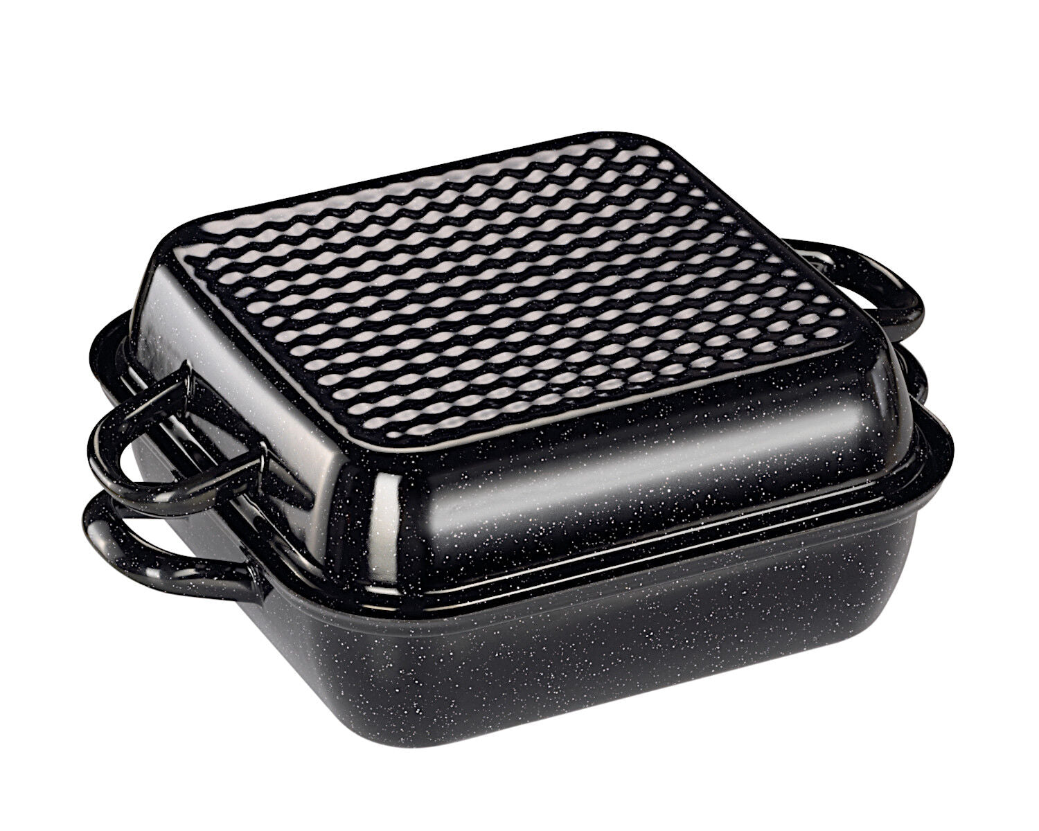 RIESS 0110-022 Bratpfanne mit Deckel 26/26, Classic, Profi, Schwarz / Bratform