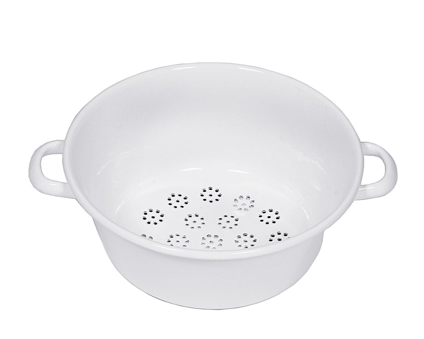 RIESS 0328-033 Gemüsesieb 26 cm, Emaille, CLASSIC, CLASSIC WEISS