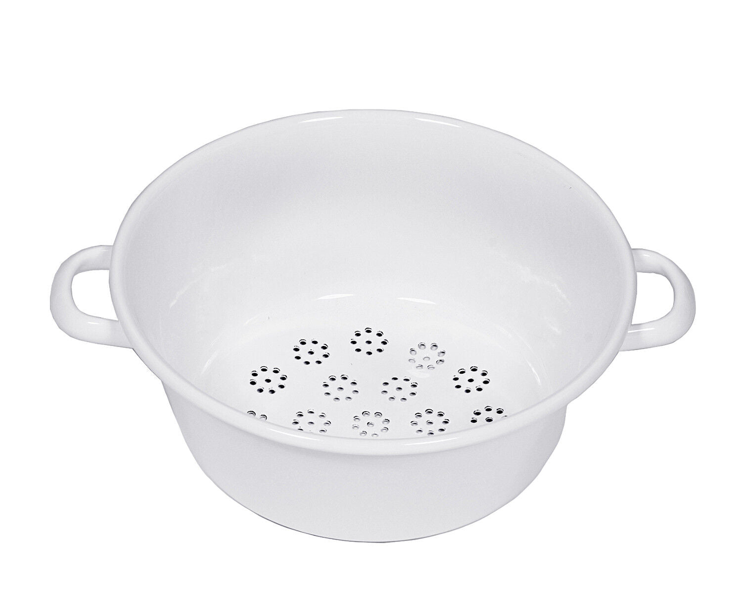 RIESS 0328-033 Gemüsesieb 26 cm, Emaille, CLASSIC, CLASSIC WEISS
