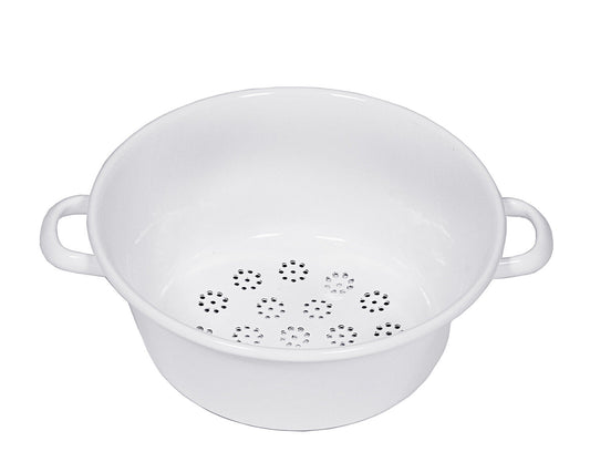 RIESS 0328-033 Gemüsesieb 26 cm, Emaille, CLASSIC, CLASSIC WEISS