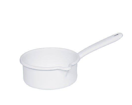 RIESS 0035-033 Stielkasserolle 12 cm mit großem Ausguss, 0,5 L, Classic Weiss / Stieltopf