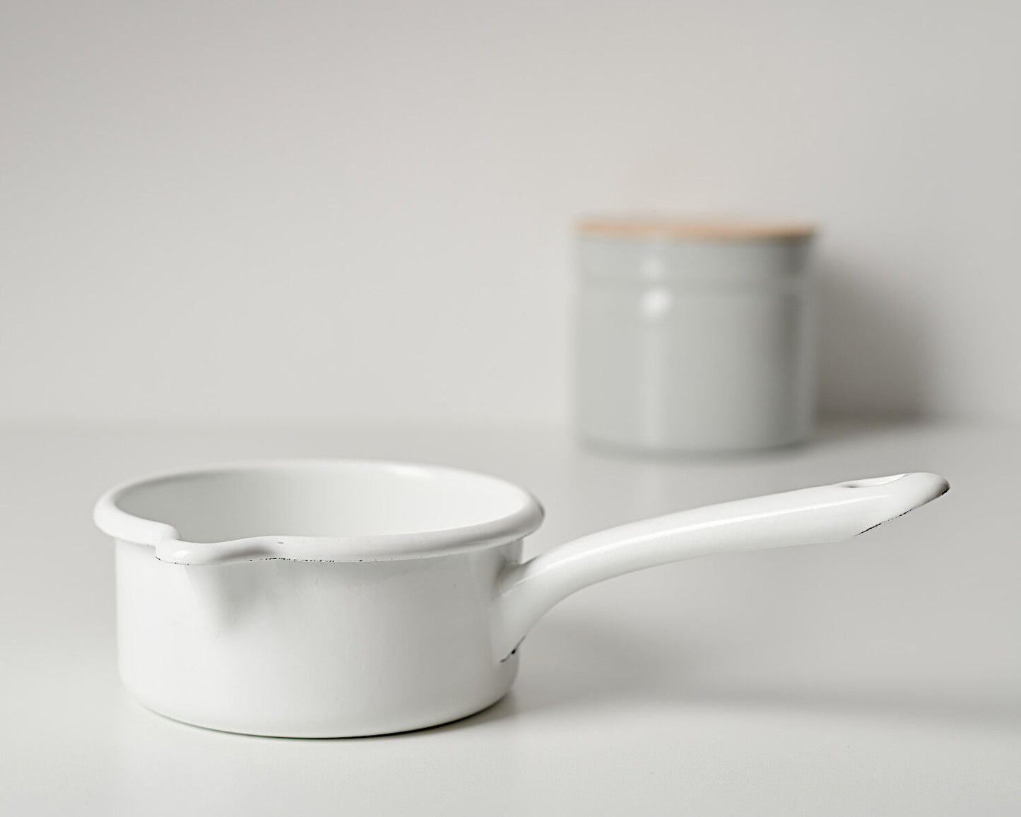 RIESS 0035-033 Stielkasserolle 12 cm mit großem Ausguss, 0,5 L, Classic Weiss / Stieltopf – Bild 2