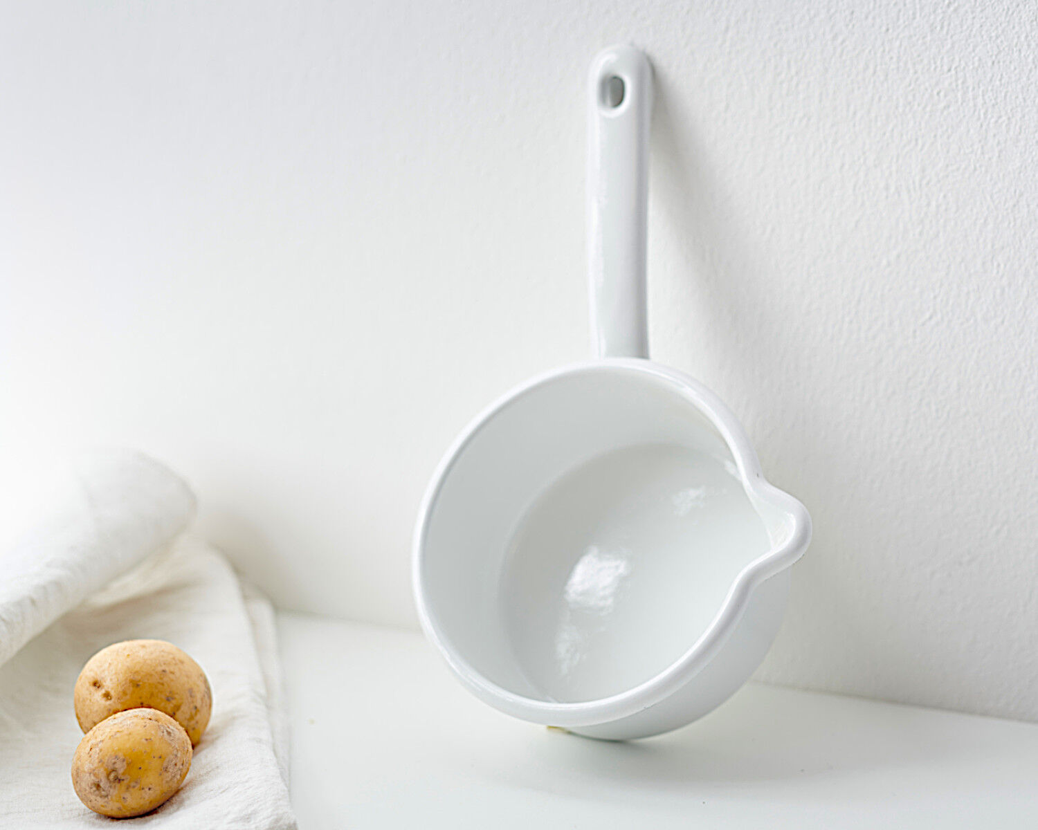 RIESS 0035-033 Stielkasserolle 12 cm mit großem Ausguss, 0,5 L, Classic Weiss / Stieltopf – Bild 3