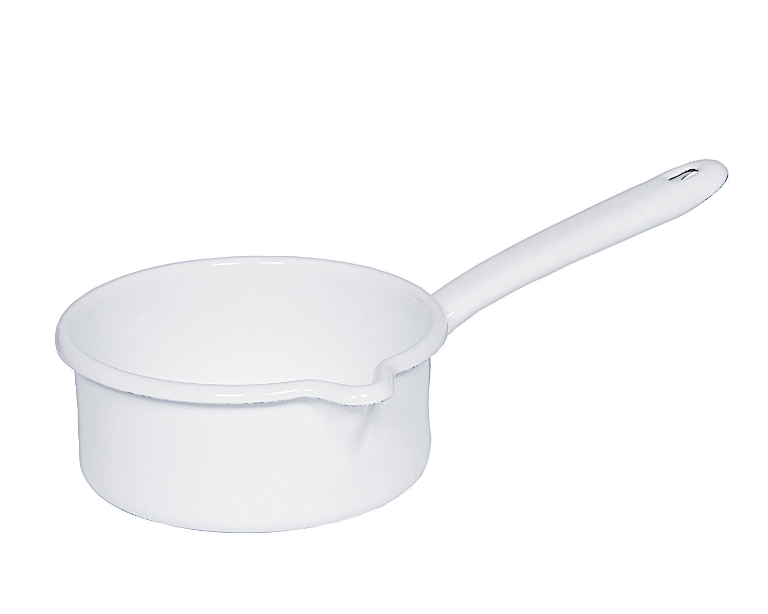 RIESS 0036-033 Stielkasserolle 14 cm mit großem Ausguss, 0,75 L, Classic Weiss / Stieltopf