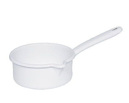 RIESS 0036-033 Stielkasserolle 14 cm mit großem Ausguss, 0,75 L, Classic Weiss / Stieltopf