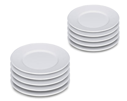 10er SET RIESS 0302-033 Teller flach 21 cm, Classic Weiss / Emailleteller