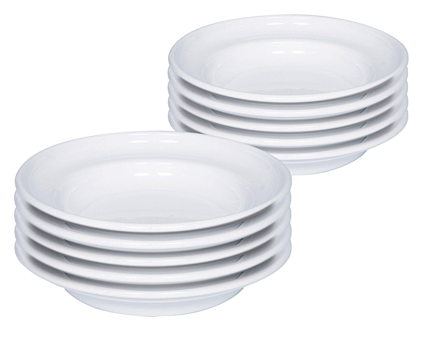 10er SET RIESS 0306-033 Teller tief 22 cm, Classic Weiss / Emailleteller