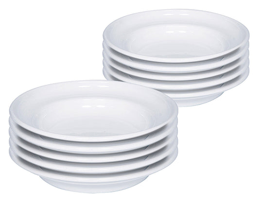 10er SET RIESS 0306-033 Teller tief 22 cm, Classic Weiss / Emailleteller