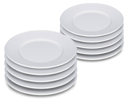 10er SET RIESS 0503-033 Teller flach 26 cm, Classic Weiss / Emailleteller