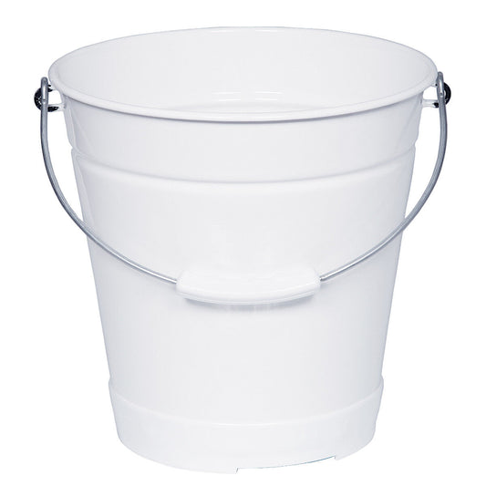 RIESS 0360-033 Wassereimer 28 cm, 10 Liter, Emaille, CLASSIC WEISS