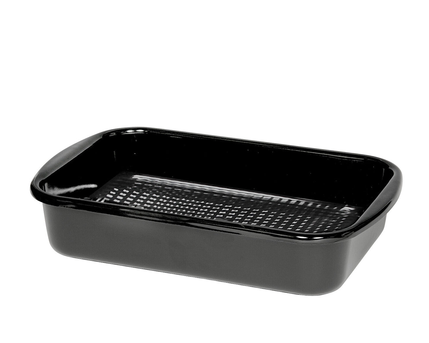 RIESS 0433-022 Grillpfanne mit Waffelboden 35 x 23 cm, Schwarzemaille