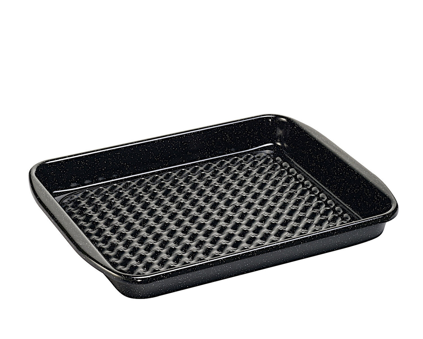 RIESS 0399-022 Grilltasse eckig 32 x 42 cm, Schwarzemaille