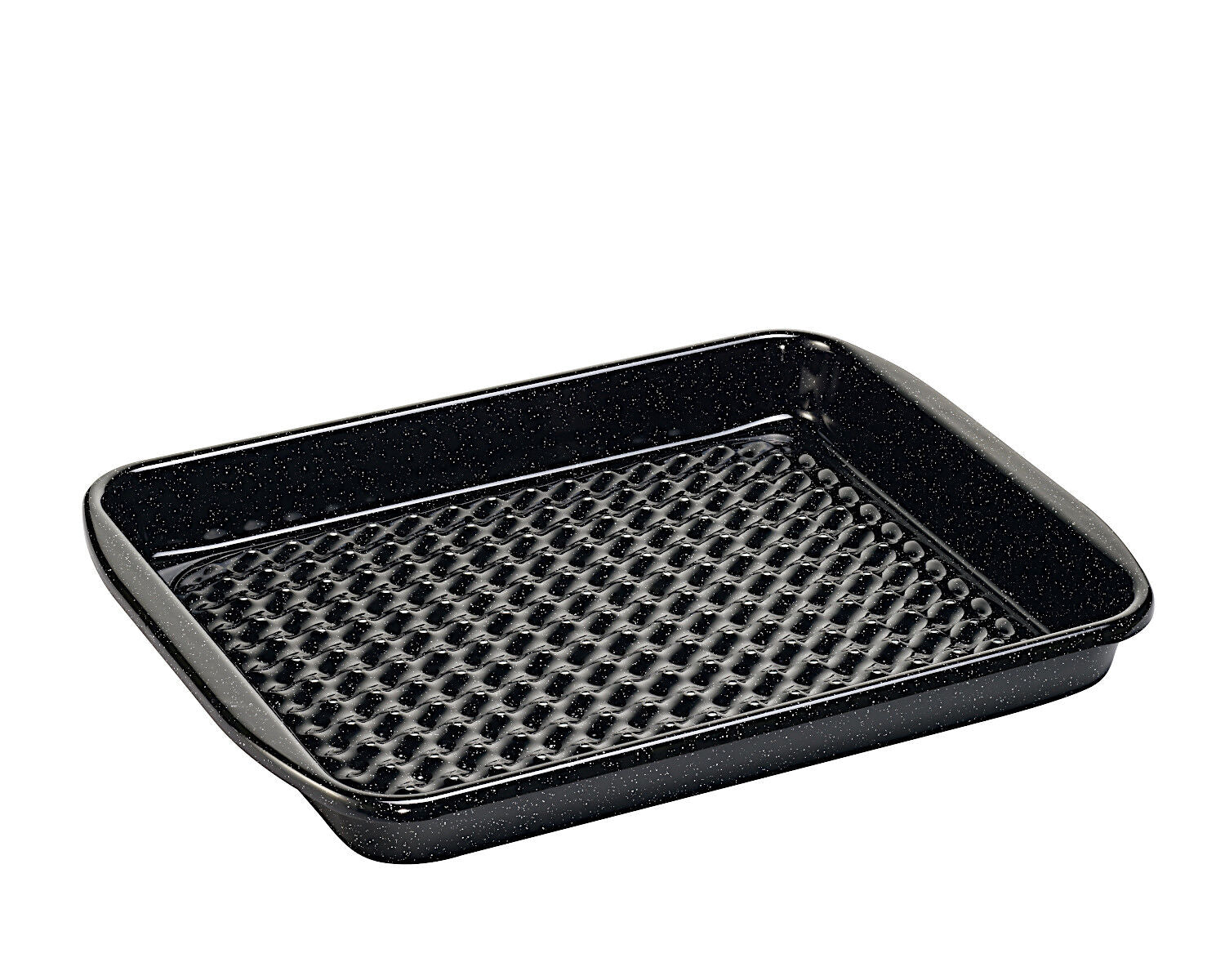 RIESS 0399-022 Grilltasse eckig 32 x 42 cm, Schwarzemaille