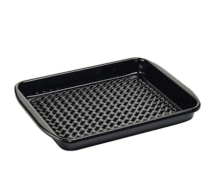 RIESS 0399-022 Grilltasse eckig 32 x 42 cm, Schwarzemaille