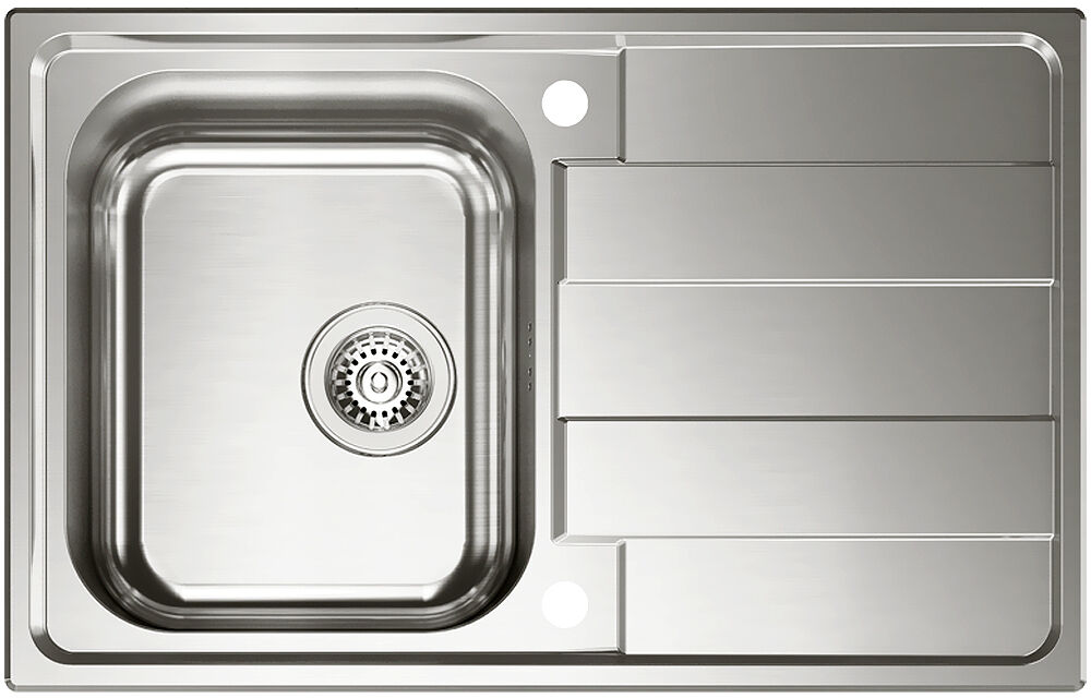 Spüle RIVA 1 mit Drehexcenterbedienung / Edelstahlspüle / CONTURA / Ausschnitt 770 x 480 mm