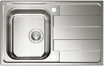 Spüle RIVA 1 mit Drehexcenterbedienung / Edelstahlspüle / CONTURA / Ausschnitt 770 x 480 mm