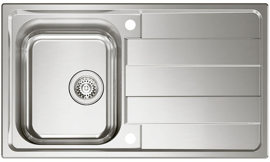 Spüle RIVA 2 mit Drehexcenterbedienung / Edelstahlspüle / CONTURA / Ausschnitt 835 x 475 mm
