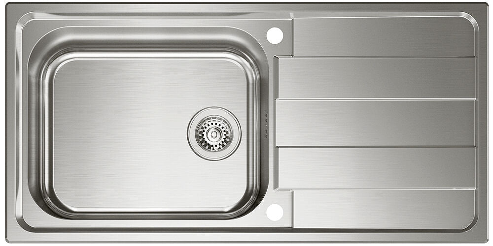 Spüle RIVA 3 mit Drehexcenterbedienung / Edelstahlspüle / CONTURA / Ausschnitt 975 x 475 mm